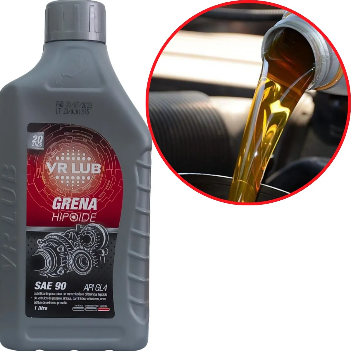 Óleo Mineral Grena Hipoide Vr Lub Sae 90 - Api Gl4 1 Litro - Imagem 3