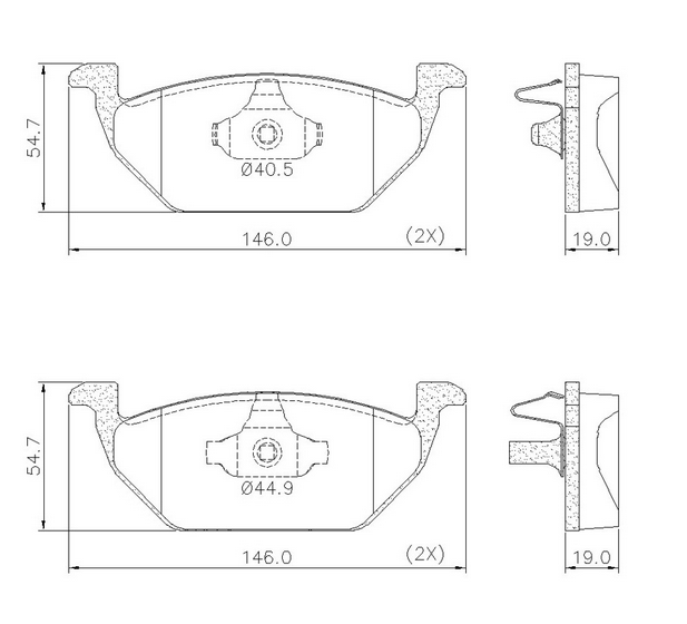 Pastilha Freio PD/58 Gol/Fox/Polo - Imagem 3